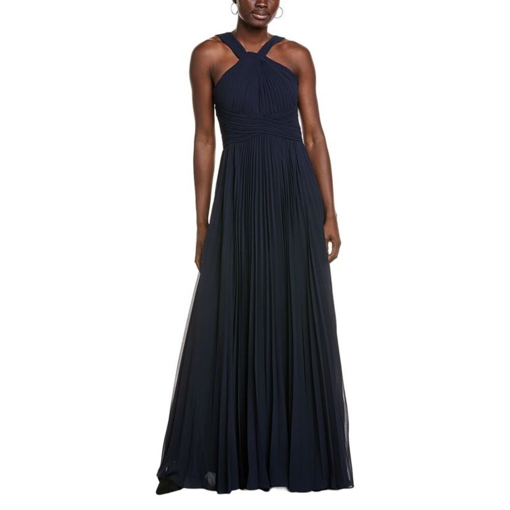 Teri Jon By Rickie Freeman Womens  Solid Maxi Dress, Blue